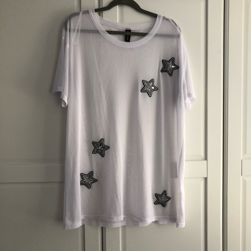 White star sheer dress